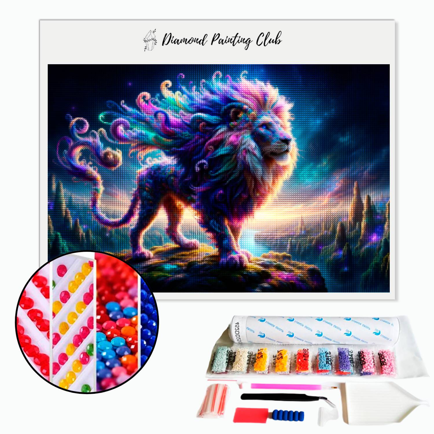 Broderie diamant Fureur du Lion