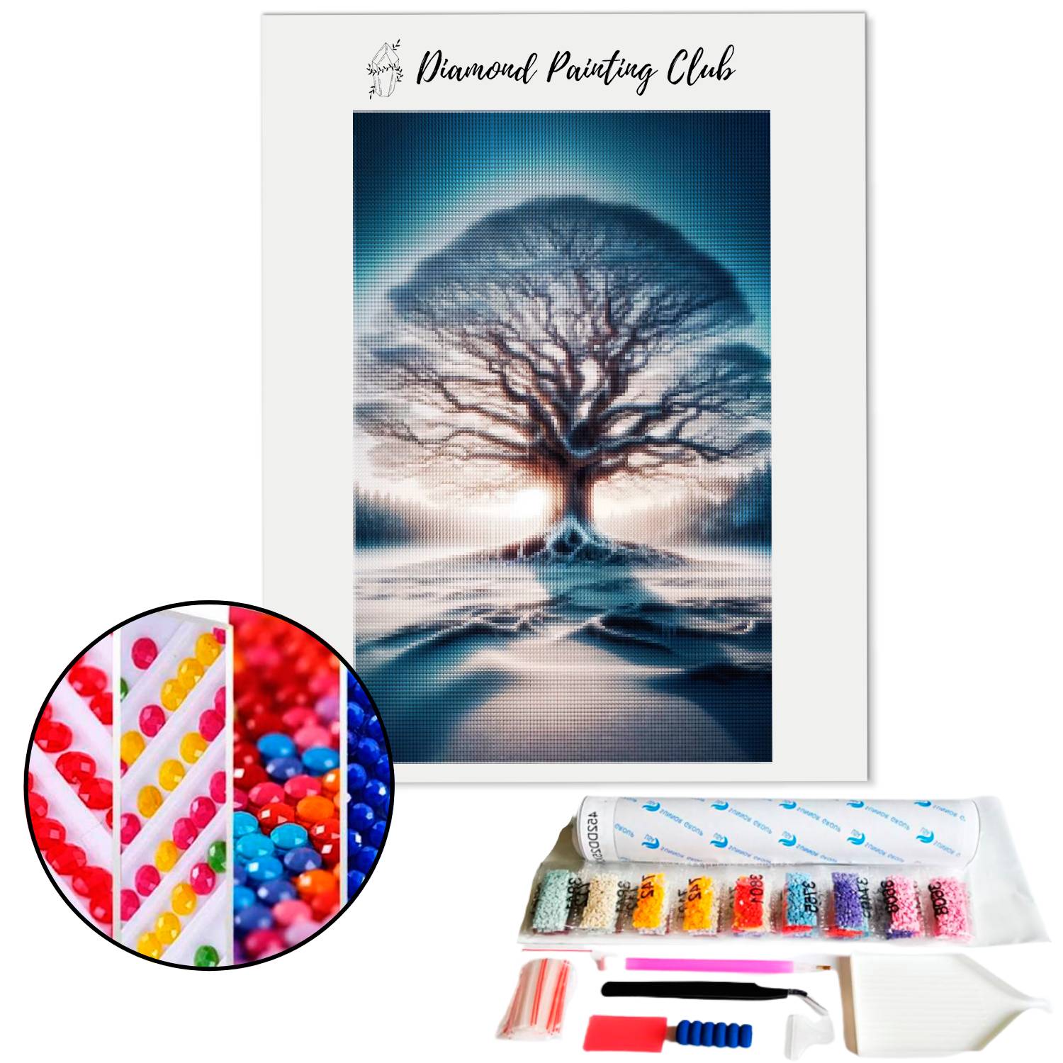 Broderie Diamant Vallon Hivernal