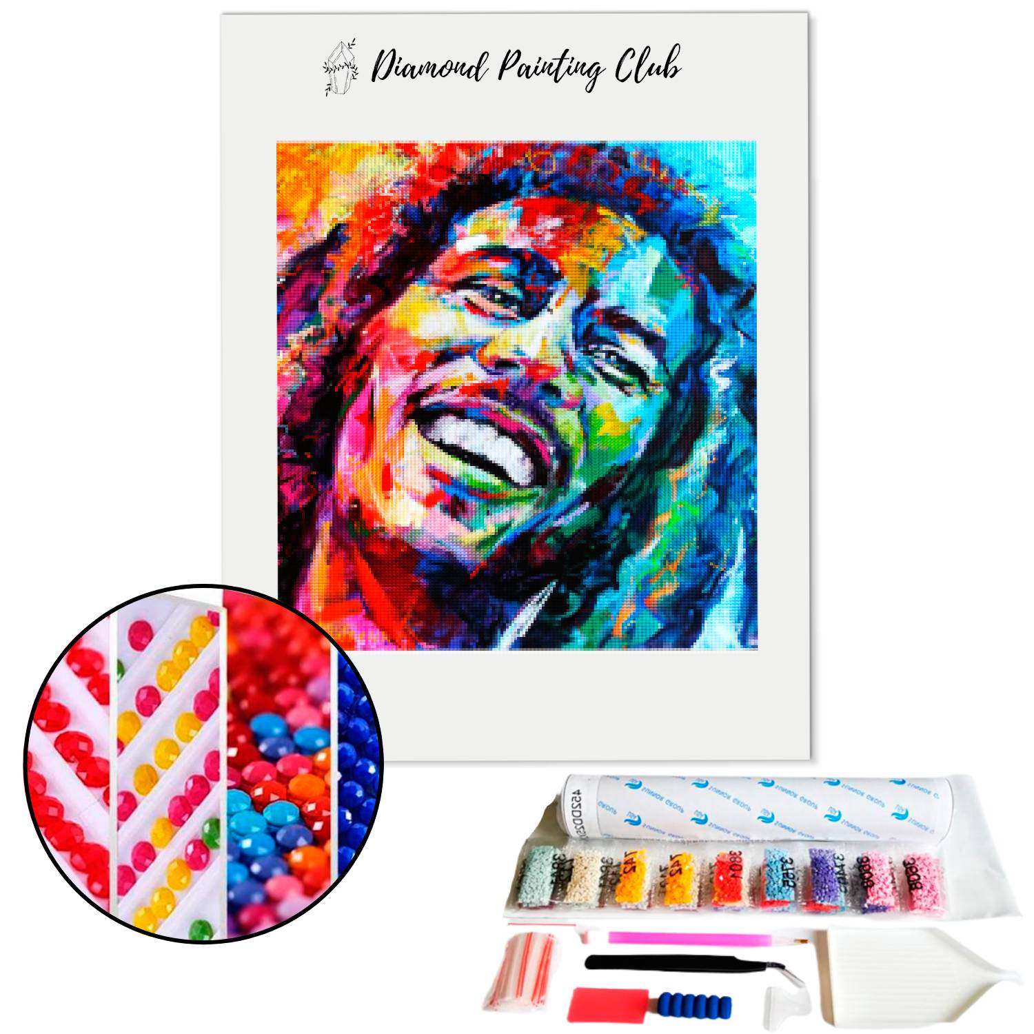 Peinture de diamant carré Bob Marley, bricolage, perceuse complète 3D,  broderie, image de chanteur, biscuits, point