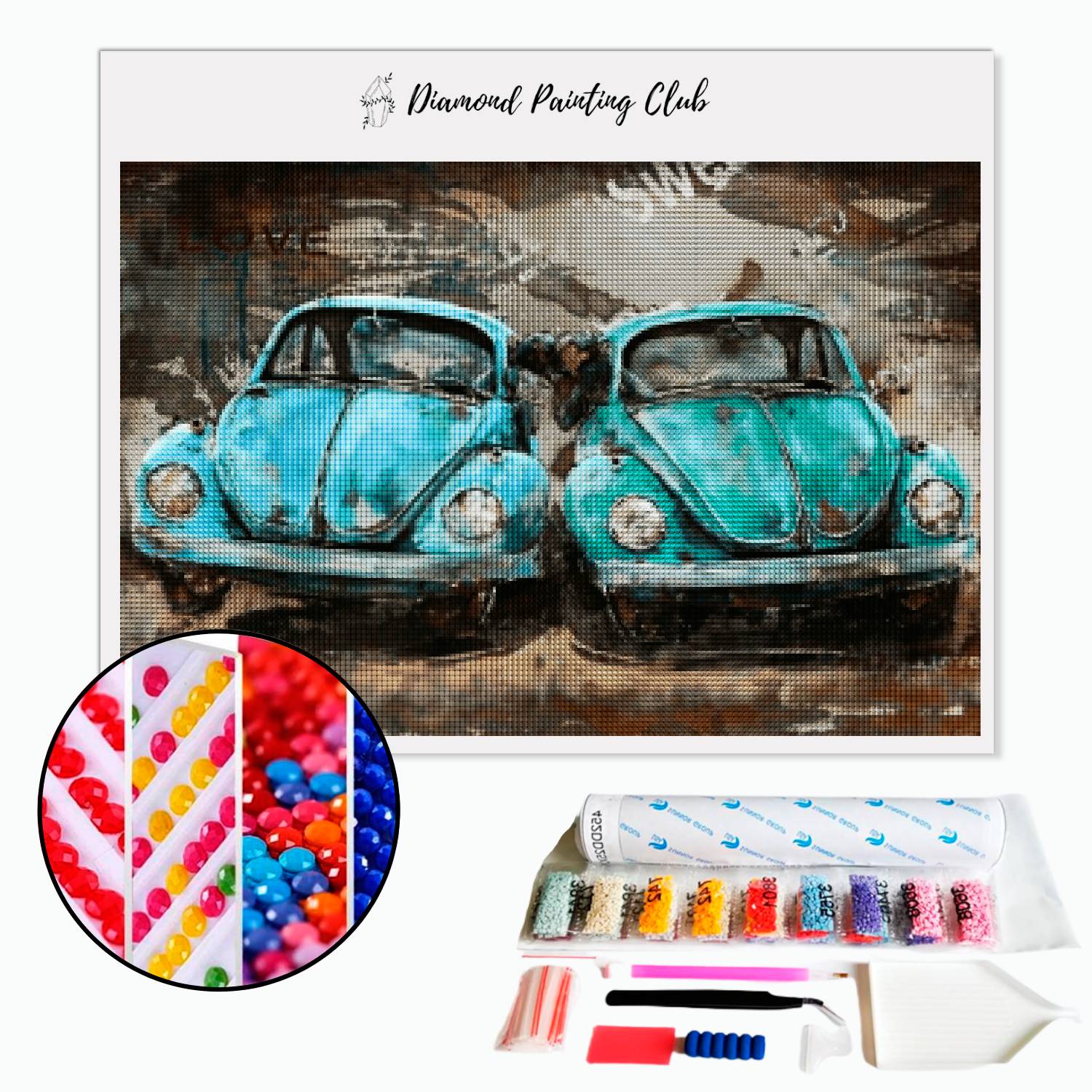 Kit Peinture Diamant 5D – Motif Coccinelle Rouge Vintage, 20x35 Cm, Foret Carré – Loisir Créatif Adulte Débutant
