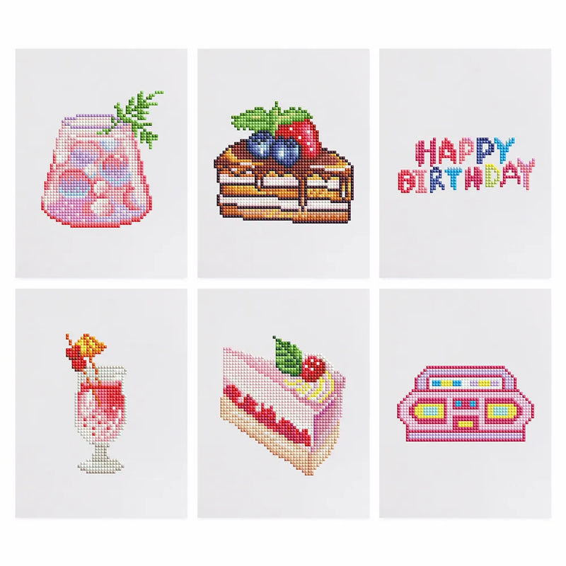 Mini Diamond Painting - Happy Birthday Party (6 pièces)
