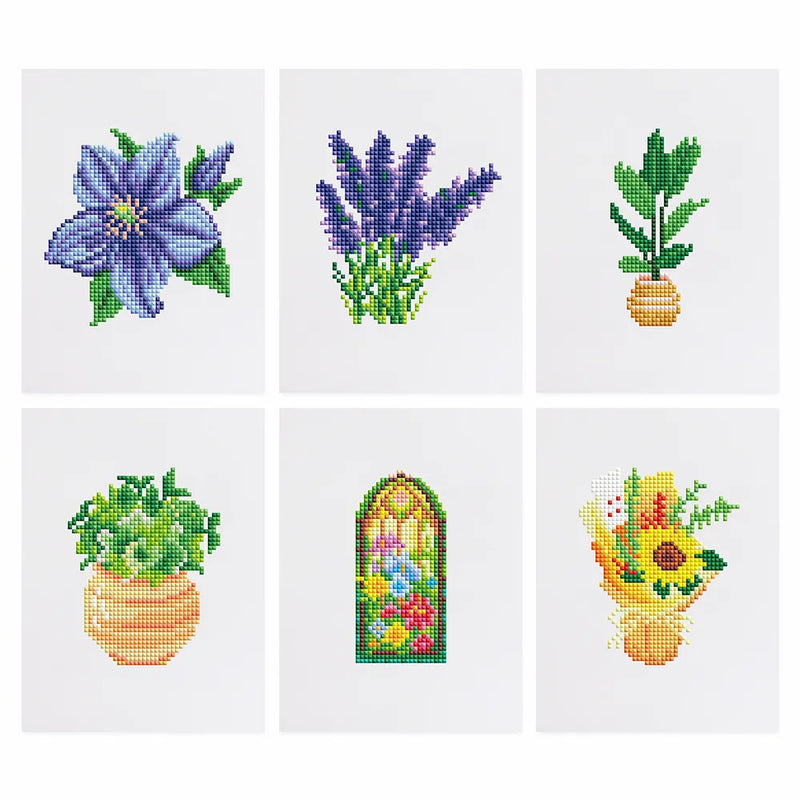 Mini Diamond Painting - Fleurs & Plantes (6 pièces)