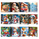 Cartes de vœux (x12) – Père Noël & son chien