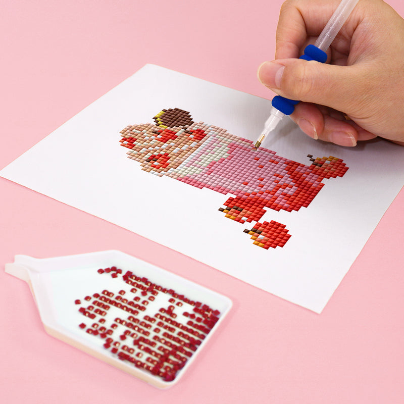 Mini Diamond Painting - Milkshake & Glace Rose (2 pièces)