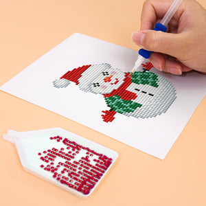 Mini Diamond Painting - Cerises & Bonhomme de Neige (2 pièces)
