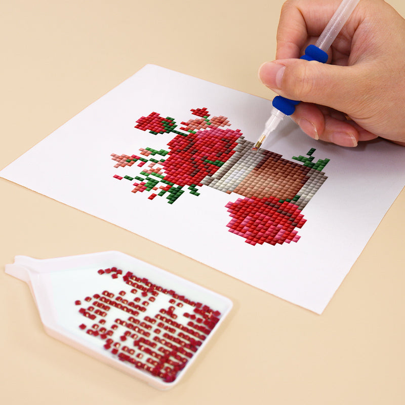 Mini Diamond Painting - Pot de Roses & Grenade (2 pièces)