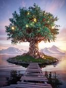 Broderie Diamant Arbre Luminescent