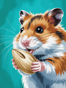 Broderie Diamant Hamster Mangeant sa Graine