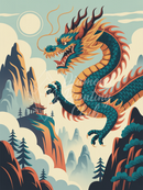 Broderie Diamant Dragon Oriental