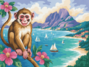 Broderie Diamant Singe à la Plage