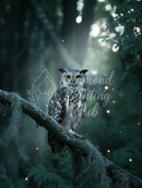 Broderie Diamant Chouette dans la Brume Féérique