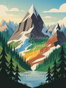Broderie Diamant Montagne Sommet