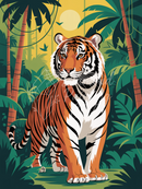 Broderie Diamant Tigre Tropicale