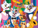 Broderie Diamant Jazz Cats en Scène