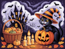 Broderie Diamant Chat Noir d'Halloween