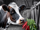 Broderie Diamant Vache Curieuse et Piments