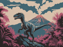 Broderie Diamant Dinosaure et Volcan