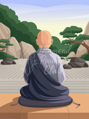 Broderie Diamant Moine au Jardin Zen