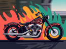 Broderie Diamant Moto Flammes