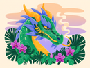 Broderie Diamant Dragon Tropicale