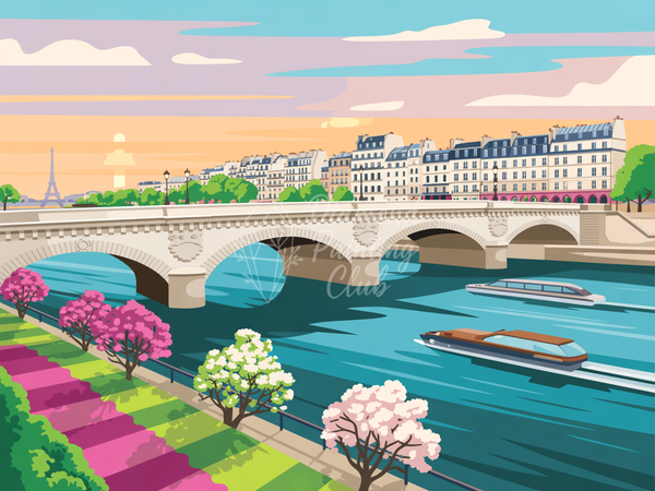 Broderie Diamant Pont Cerisiers Seine Paris