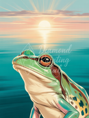 Broderie Diamant Grenouille au Soleil Levant