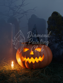 Broderie Diamant Citrouille Chapeau de Sorcière