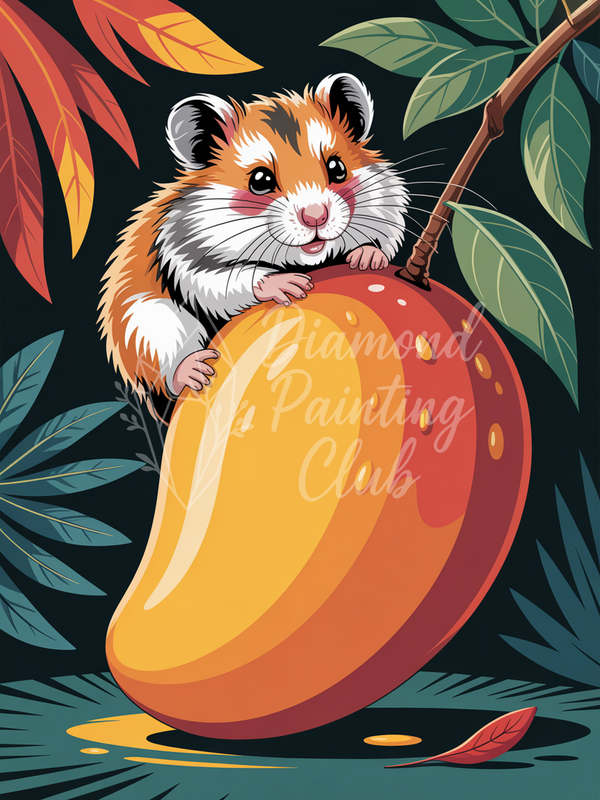 Broderie Diamant Hamster sur Mangue