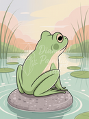 Broderie Diamant Grenouille Contemplative