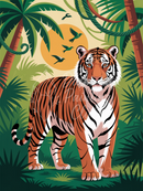 Broderie Diamant Tigre Soleil