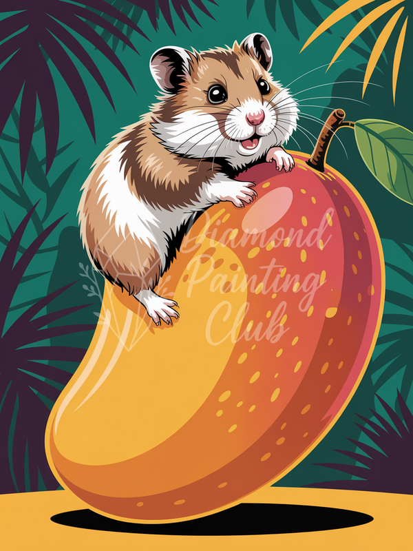 Broderie Diamant Hamster sur Mangue Géante
