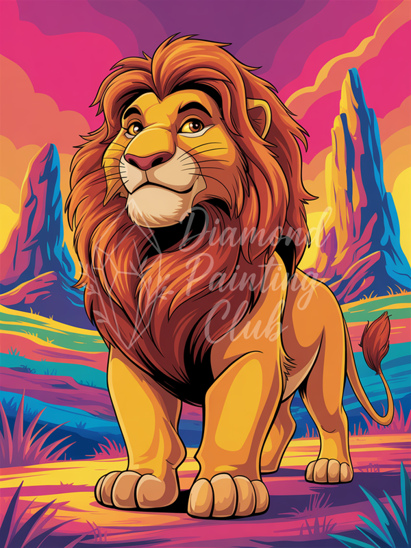 Broderie Diamant Le Lion Majestueux Pop