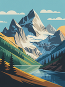 Broderie Diamant Montagne Glacier