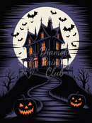 Broderie Diamant Maison Hantée d'Halloween