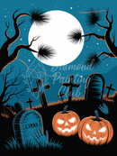 Broderie Diamant Cimetière Hanté d'Halloween