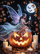 Broderie Diamant Fée Lumineuse d'Halloween