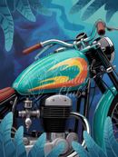 Broderie Diamant Moto Turquoise