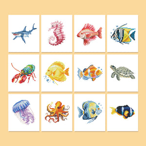 Mini Diamond Painting - Merveilles Océaniques (12 pièces)