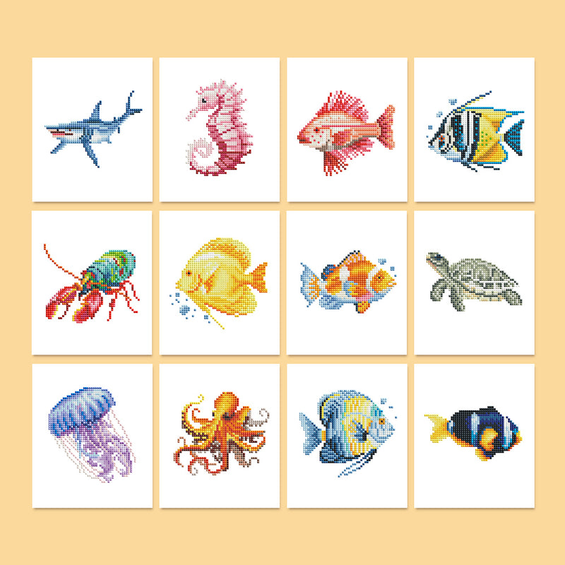 Mini Diamond Painting - Merveilles Océaniques (12 pièces)