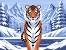 Broderie Diamant Tigre Neige