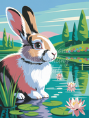 Broderie Diamant Lapin Coloré