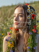 Broderie Diamant Couronne Florale