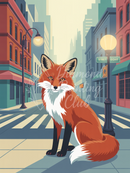 Broderie Diamant Renard Élégant