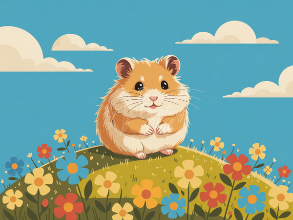 Broderie Diamant Hamster dans le Pré