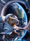 Broderie Diamant Capybara Astronaute