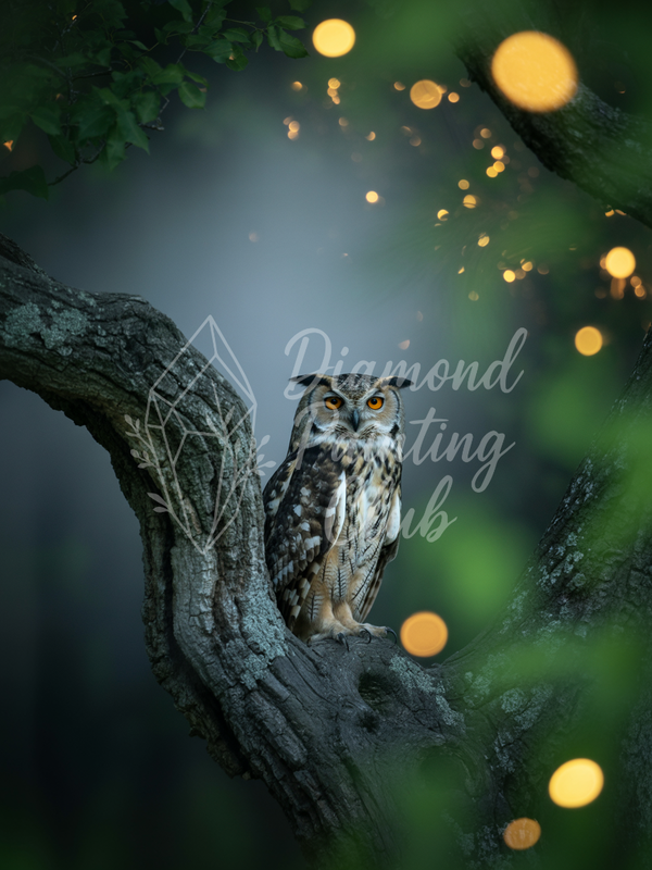 Broderie Diamant Chouette Nocturne Mystique