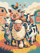 Broderie Diamant Animaux de la Ferme Rigolos