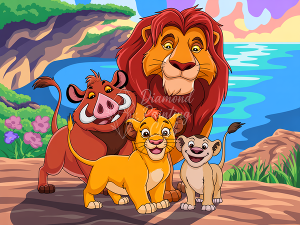 Broderie Diamant Le Quatuor au Lac