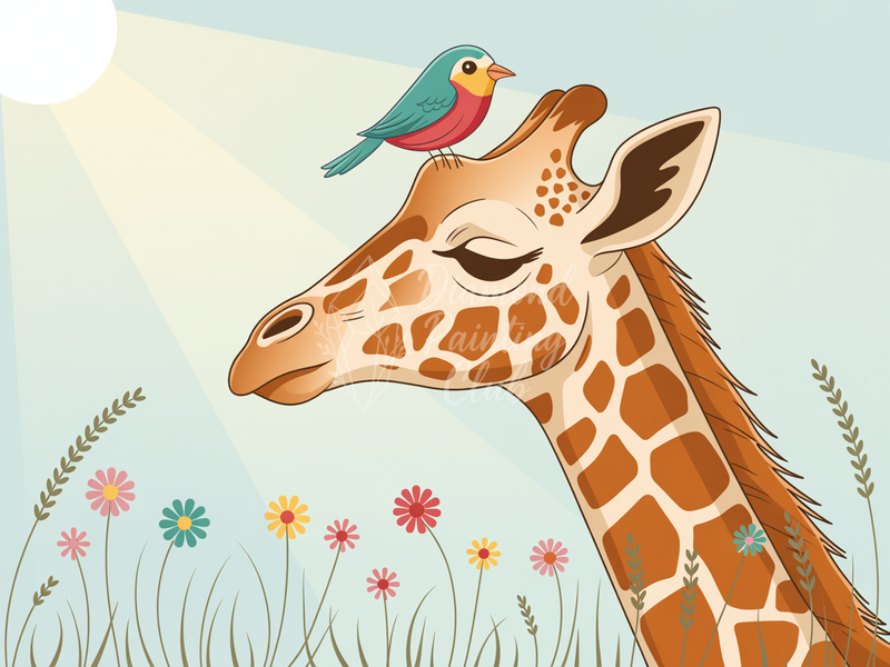 Broderie Diamant Girafe et Oiseau