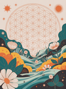 Broderie Diamant Fleur de Vie Éthéré